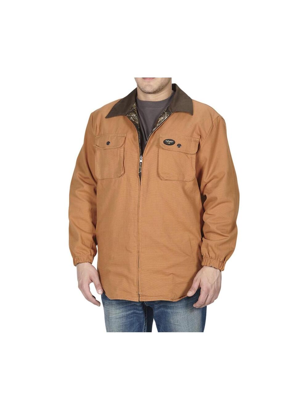 Walls Brown Zip Front Hunting Jacket Reversable Camo Size L